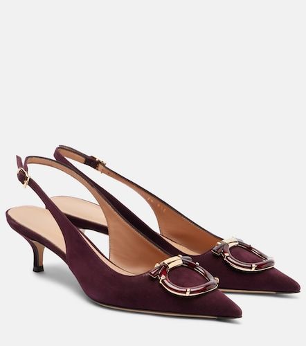 Sara 40 Gancini suede slingback pumps - Ferragamo - Modalova