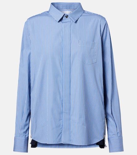 Camicia in popeline di cotone a righe - Sacai - Modalova