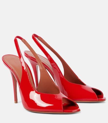 Kristina 105 patent leather peep-toe pumps - Amina Muaddi - Modalova