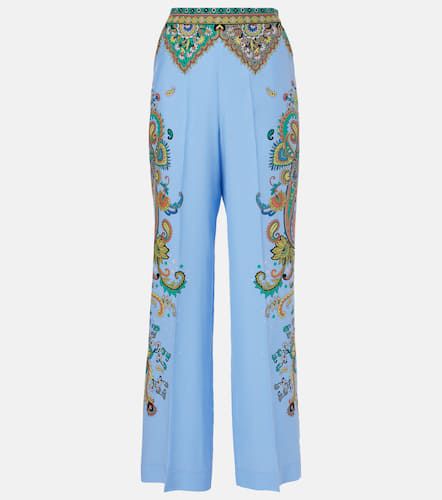 Floral silk crÃªpe de chine wide-leg pants - Etro - Modalova