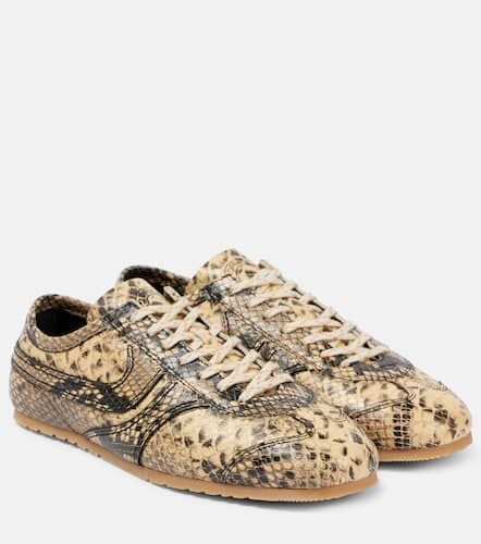 Snake-effect leather sneakers - Dries Van Noten - Modalova