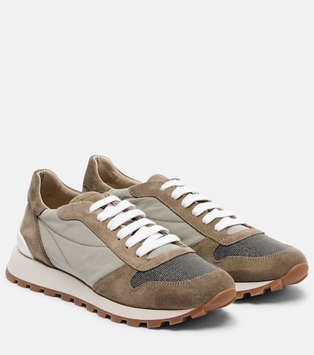 Sneakers Monili con suede - Brunello Cucinelli - Modalova