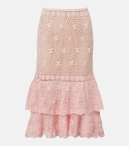 Florence crochet ruffled cotton midi skirt - Anna Kosturova - Modalova