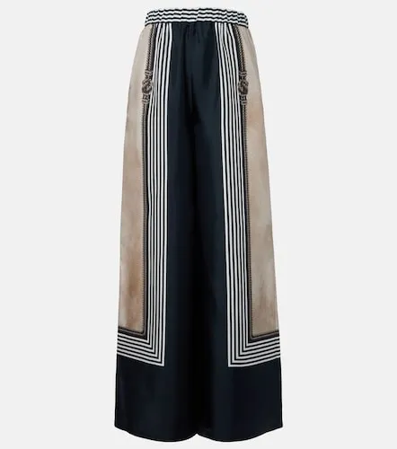 Printed silk twill palazzo pants - Max Mara - Modalova