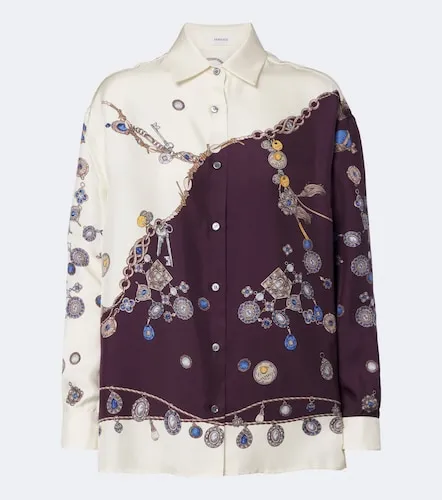Camisa de satén de seda estampada - Versace - Modalova