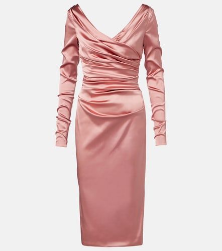 Vestido midi de satén drapeado - Dolce&Gabbana - Modalova