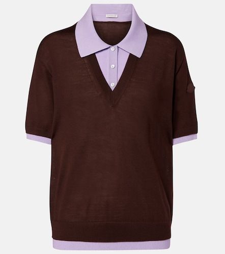 Moncler Virgin wool polo shirt - Moncler - Modalova
