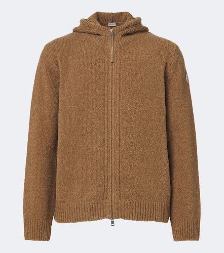 Boucle wool-blend zip-up hoodie - Moncler - Modalova