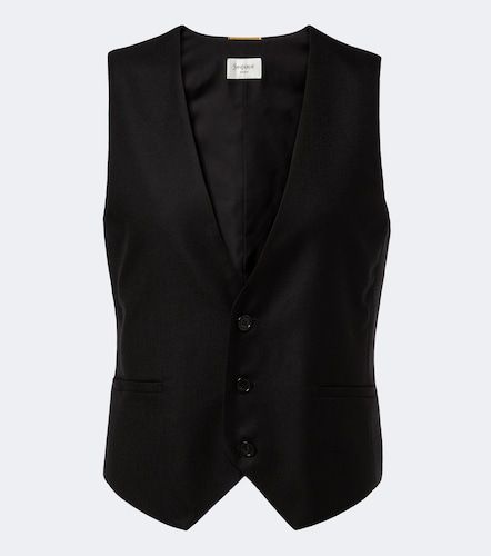 Chaleco de cachemir con satén de seda - Saint Laurent - Modalova