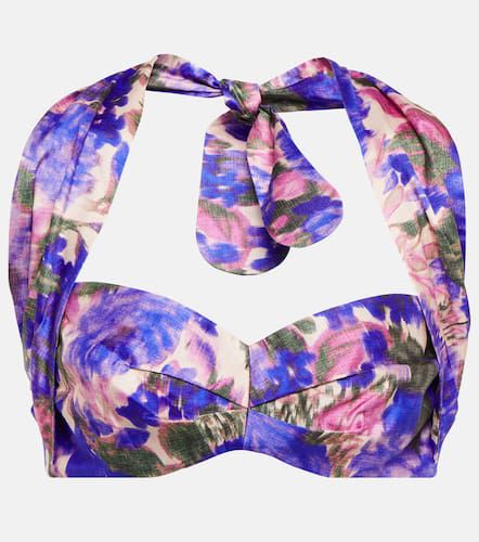 High Tide floral silk halterneck crop top - Zimmermann - Modalova