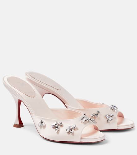 Degraqueen 85 embellished crÃªpe mules - Christian Louboutin - Modalova