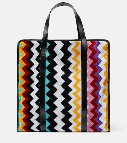 Cyrus ZigZag leather-trimmed tote bag - Missoni - Modalova