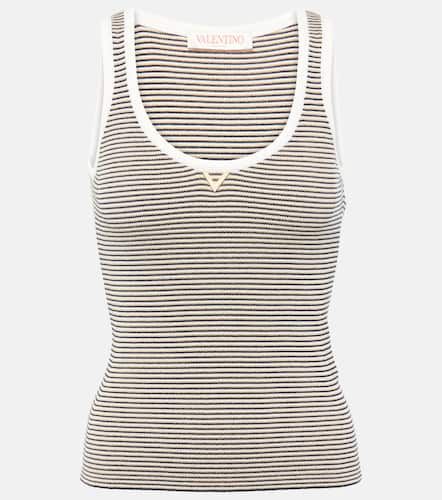 VGold striped cotton-blend tank top - Valentino - Modalova