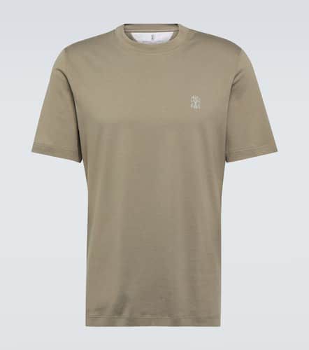 Logo cotton jersey T-shirt - Brunello Cucinelli - Modalova