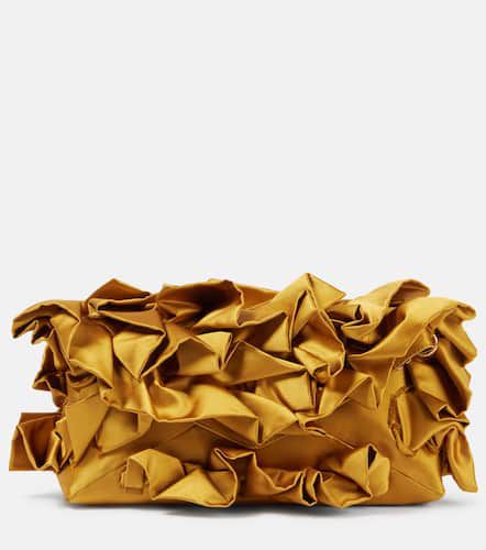 Clutch de satén de seda con volantes - Dries Van Noten - Modalova