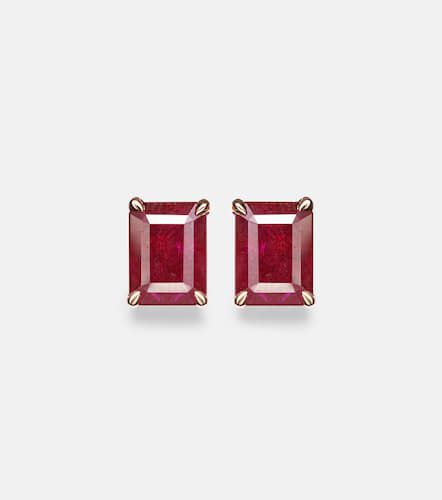 Kt rose earrings with rubies - Shay Jewelry - Modalova