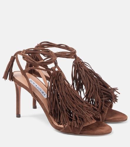 Aquazzura 85 fringed suede sandals - Aquazzura - Modalova