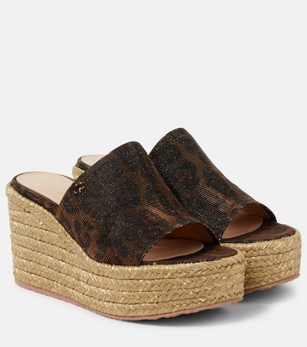 Mules con zeppa e stampa leopardata - Gianvito Rossi - Modalova
