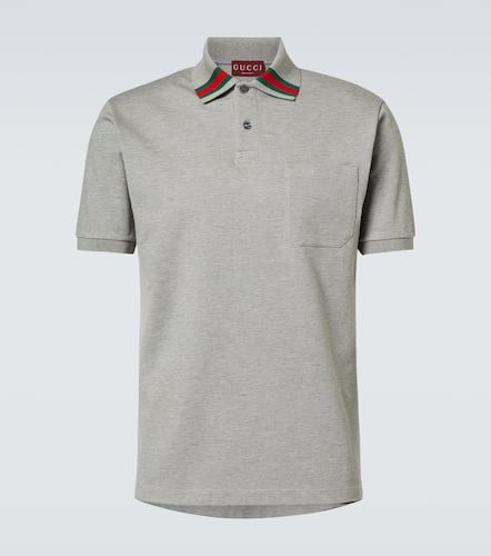 Web Stripe cotton-blend piquÃ© polo shirt - Gucci - Modalova