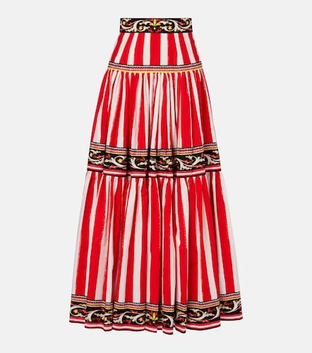 Gonna lunga Taormina in cotone a righe - Dolce&Gabbana - Modalova