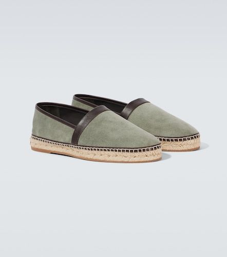 Nerano leather-trimmed suede espadrilles - Manolo Blahnik - Modalova