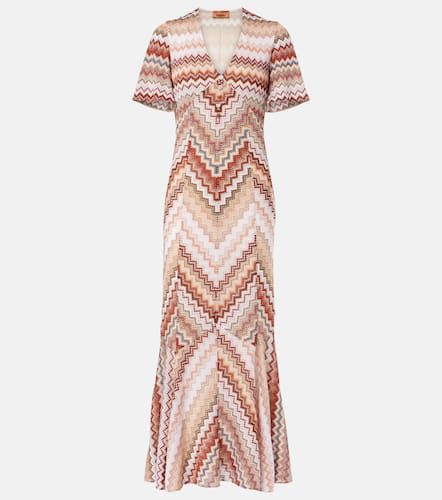 Vestido largo de lamé en zigzag - Missoni - Modalova