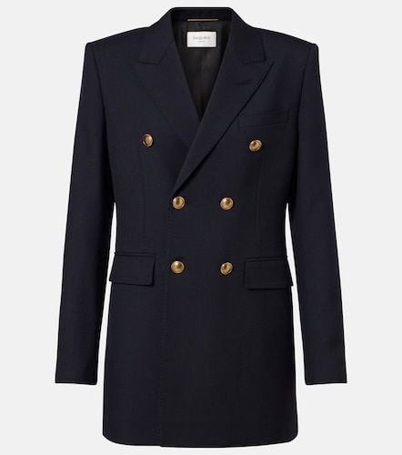 Double-breasted wool gabardine blazer - Saint Laurent - Modalova