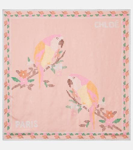 Chloé Foulard Parrot in twill di seta - Chloe - Modalova