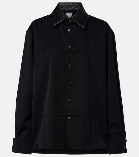 Camicia in lana con pelle - Bottega Veneta - Modalova