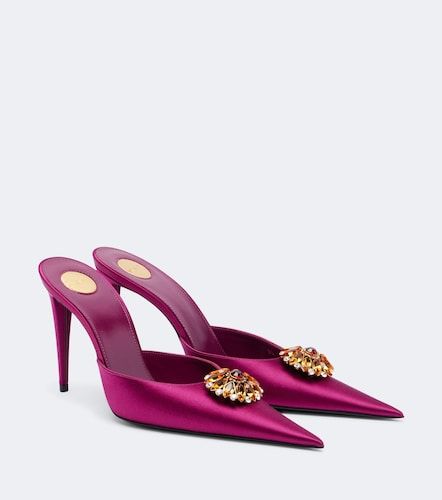 Cosmo embellished satin crepe mules - Saint Laurent - Modalova