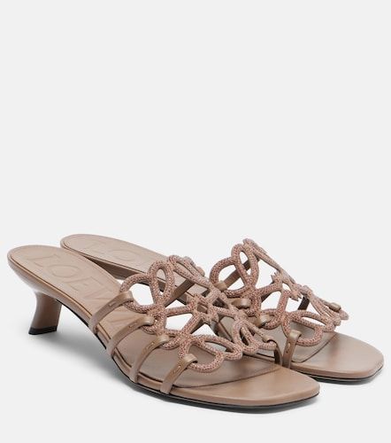 Petal Anagram embellished suede mules - Loewe - Modalova