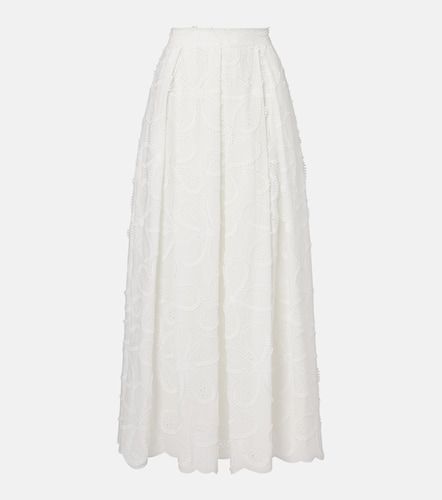 Embroidered cotton-blend maxi skirt - Elie Saab - Modalova