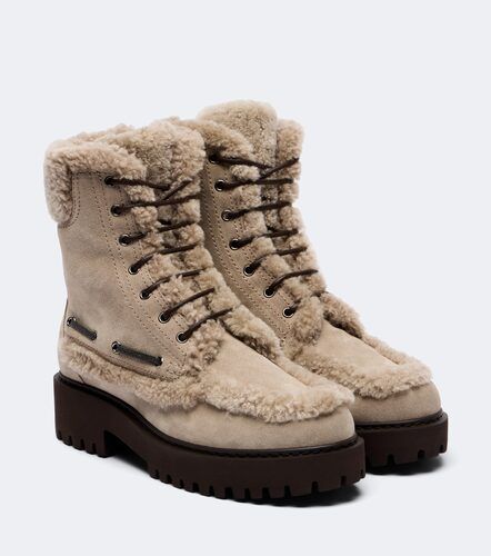Botas de ante con borrego y cuentas Monili - Brunello Cucinelli - Modalova