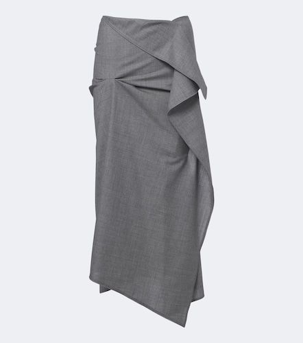 Asymmetric draped wool midi skirt - Victoria Beckham - Modalova