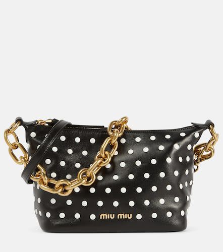Polka-dot leather shoulder bag - Miu Miu - Modalova