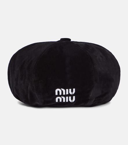 Miu Miu Logo cotton velvet beret - Miu Miu - Modalova