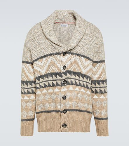 Cashmere jacquard cardigan - Brunello Cucinelli - Modalova