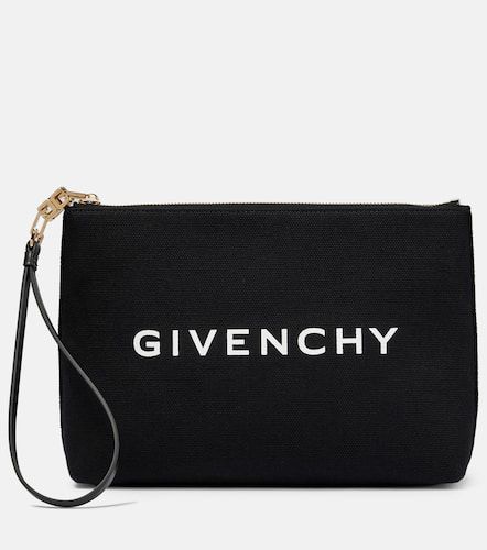 Logo cotton-blend canvas clutch - Givenchy - Modalova