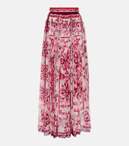 Falda larga de seda estampada - Dolce&Gabbana - Modalova