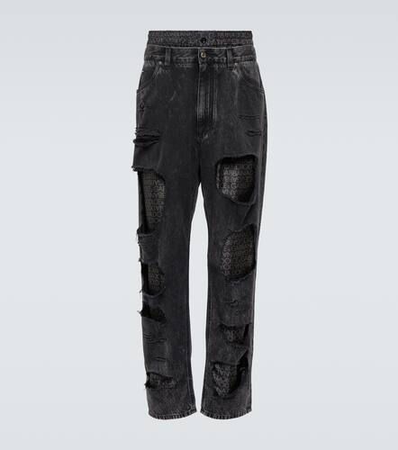 Logo distressed straight jeans - Dolce&Gabbana - Modalova