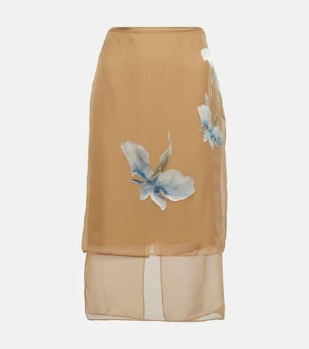 Floral dÃ©vorÃ© satin midi skirt - Givenchy - Modalova