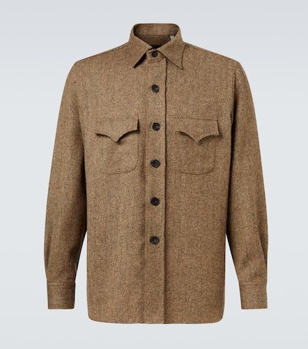 Camicia Western in lana a spina di pesce - Rubinacci - Modalova