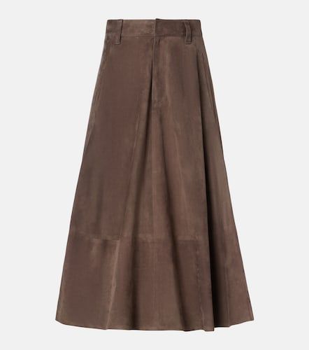 Gonna midi in suede - Brunello Cucinelli - Modalova