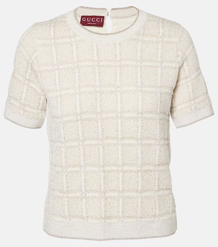 Checked lamÃ© wool-blend jacquard top - Gucci - Modalova