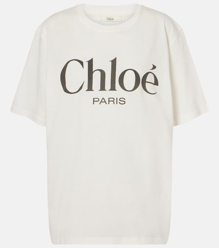 Chloé Camiseta en jersey de algodón con logo - Chloe - Modalova