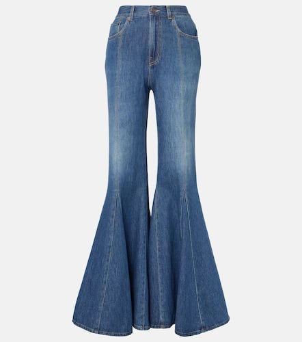 ChloÃ© Leather-trimmed flared jeans - Chloe - Modalova