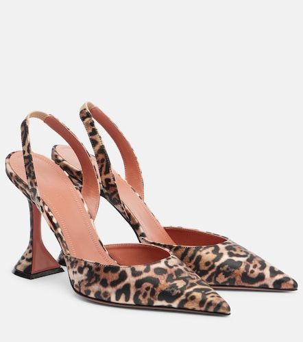 Holli 95 satin slingback pumps - Amina Muaddi - Modalova