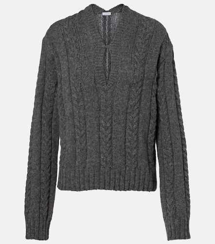 Pullover in lana mouliné a trecce - Loewe - Modalova
