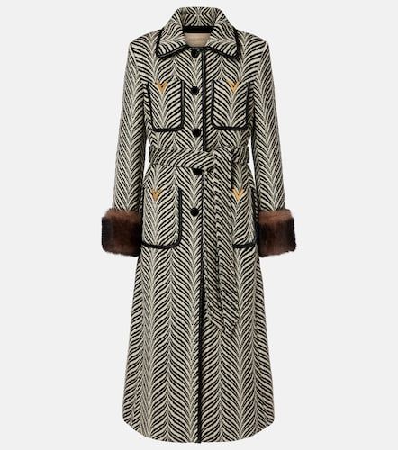 VGold shearling-trimmed wool-blend coat - Valentino - Modalova