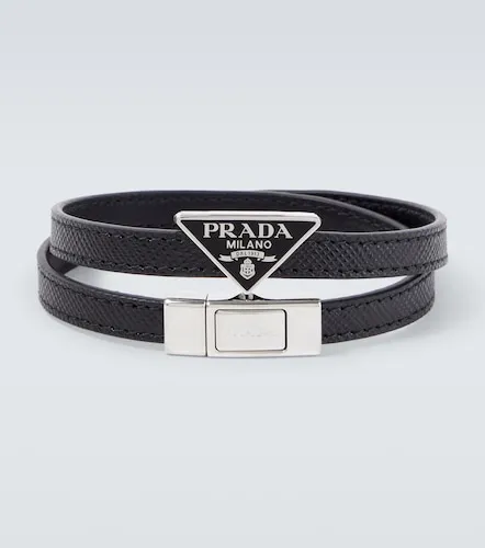 Pulsera de piel Saffiano con logo - Prada - Modalova